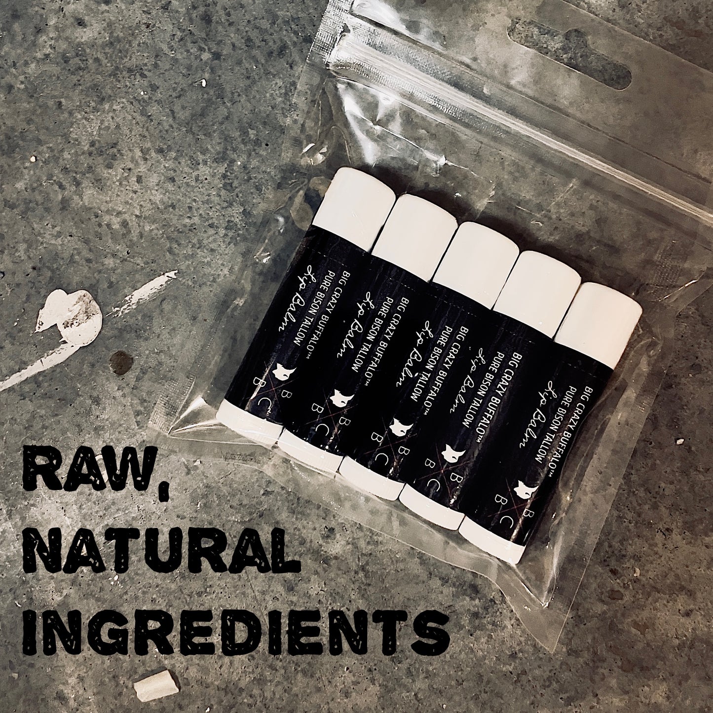 WEBSITE EXCLUSIVE! Unscented - Bison Tallow Lip Balm - 5 Pack