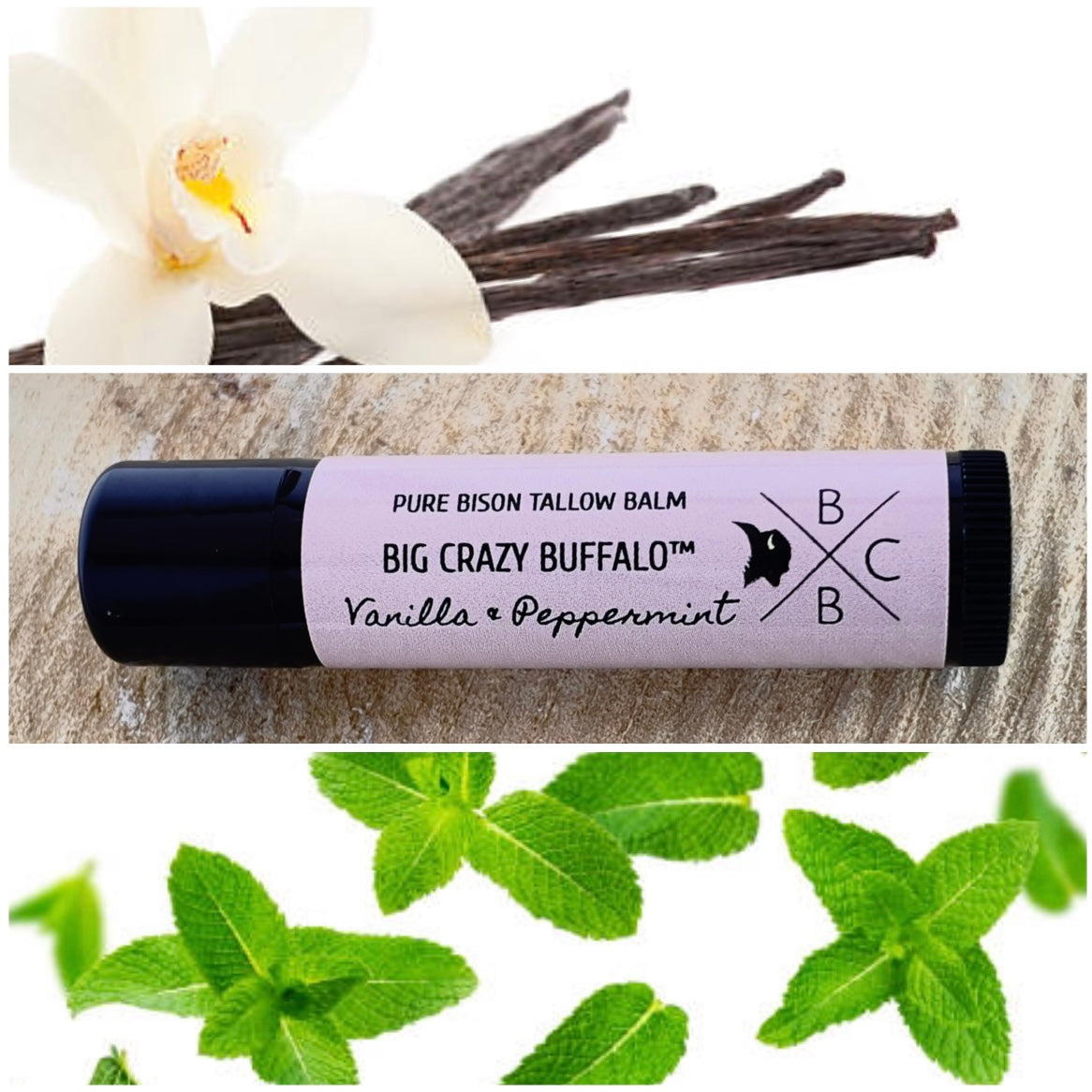 WEBSITE EXCLUSIVE! Vanilla Peppermint - Bison Tallow Lip Balm - 5 Pack