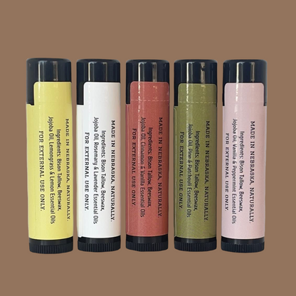 WEBSITE EXCLUSIVE!             Bison Tallow Lip Balm - Multi Scent - 5 Pack