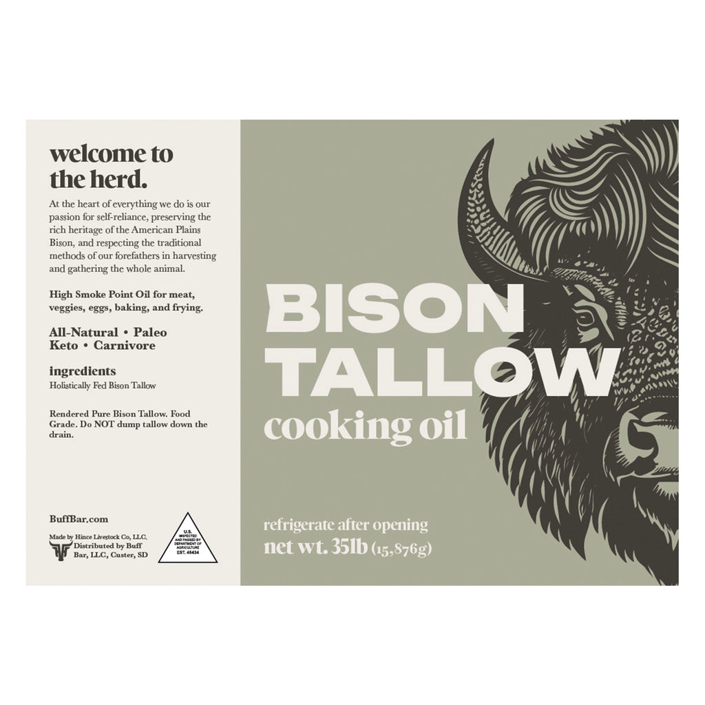 Edible Bison Tallow, 5 Gallon Bucket (food grade)