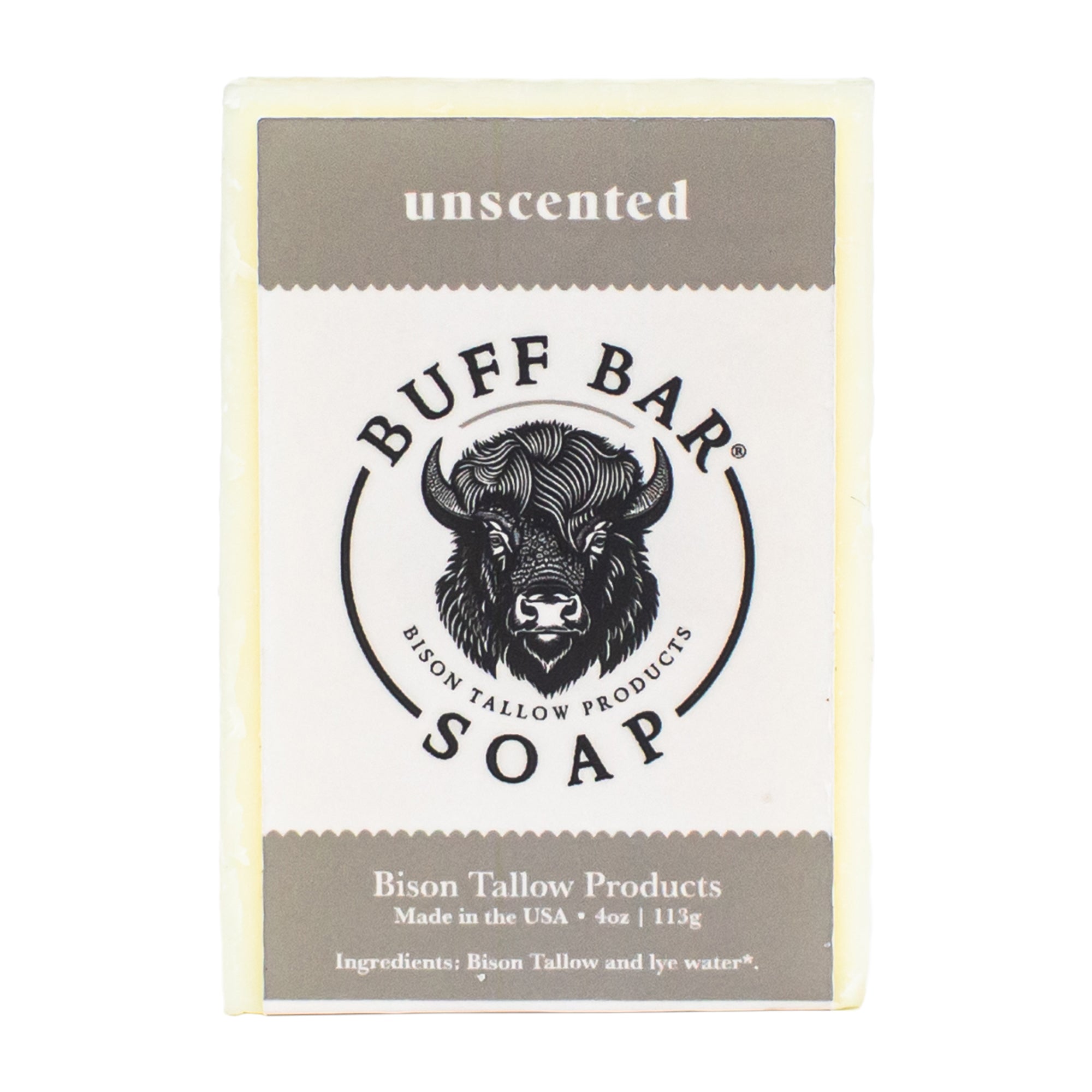 Unscented Bison Tallow Soap - Buff Bar ™