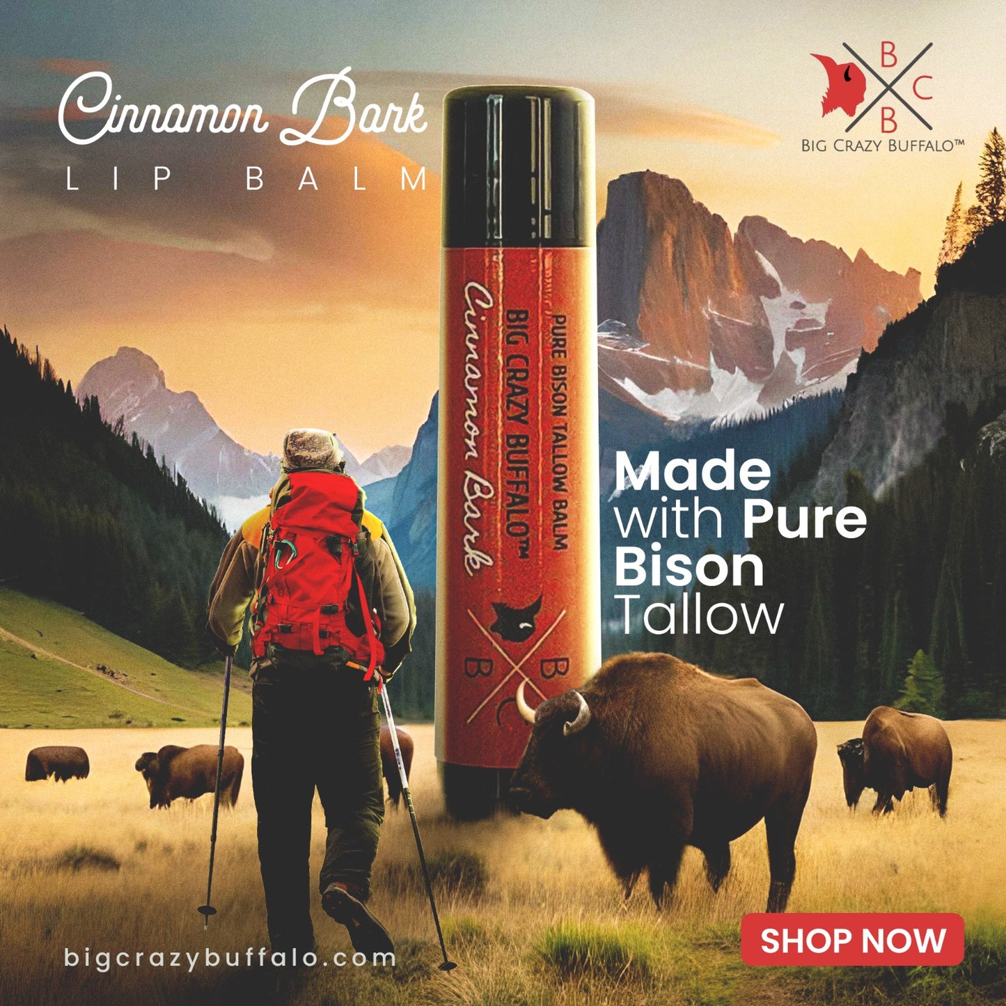 WEBSITE EXCLUSIVE! Cinnamon Bark - Bison Tallow Lip Balm - 5 Pack