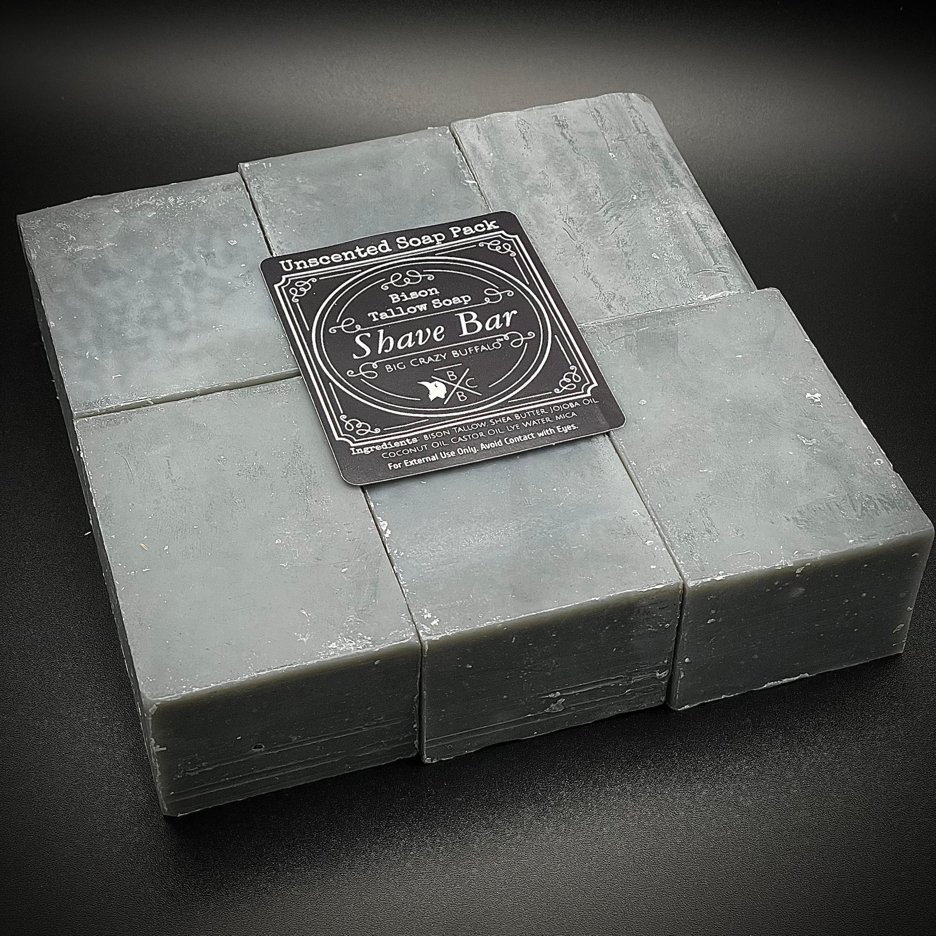 Unscented Bison Tallow Shave Soap - 2 Pack, 6 Pack