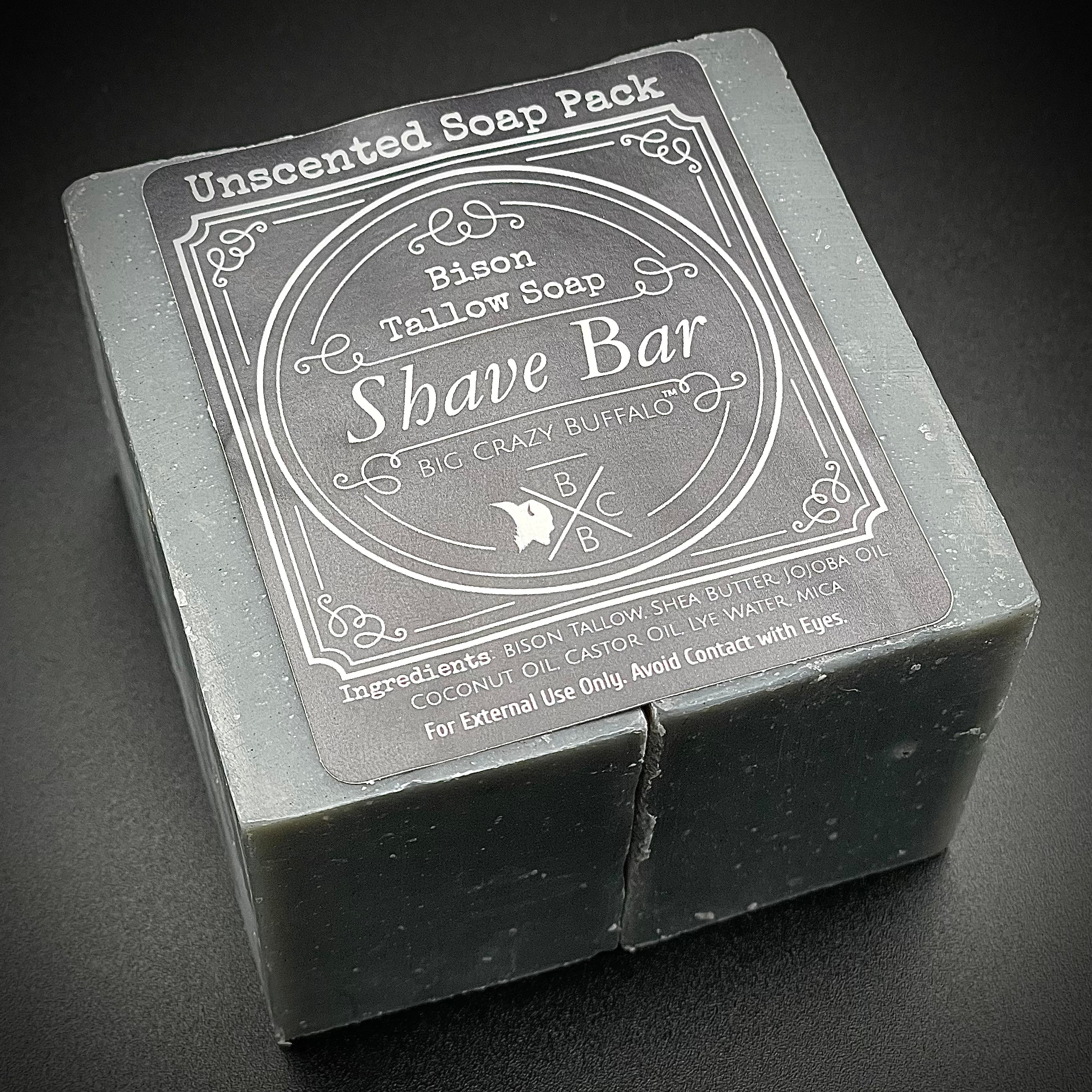 Unscented Bison Tallow Shave Soap - 2 Pack, 6 Pack