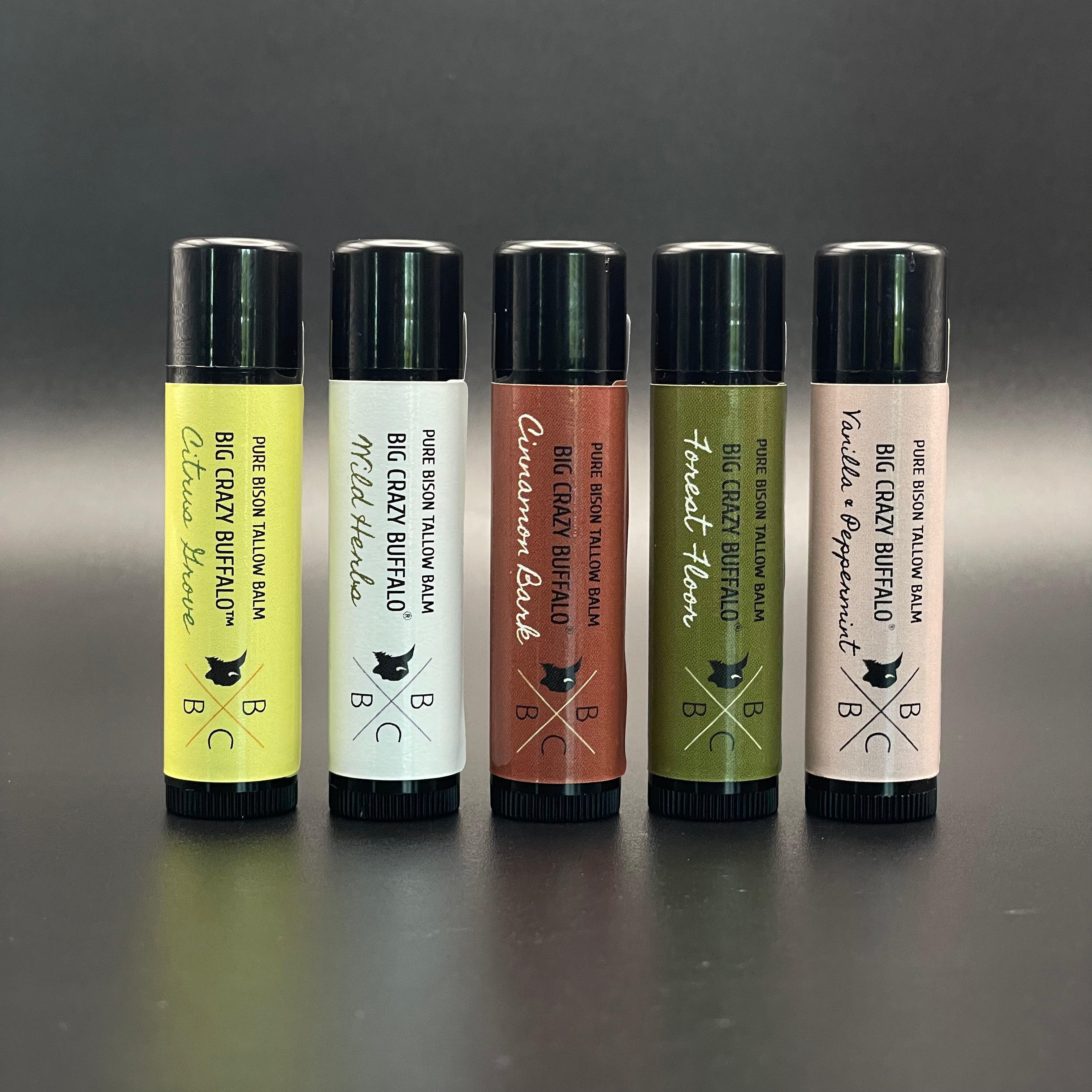 WEBSITE EXCLUSIVE!             Bison Tallow Lip Balm - Multi Scent - 5 Pack