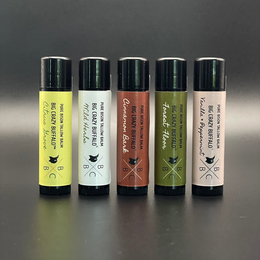 WEBSITE EXCLUSIVE!             Bison Tallow Lip Balm - Multi Scent - 5 Pack