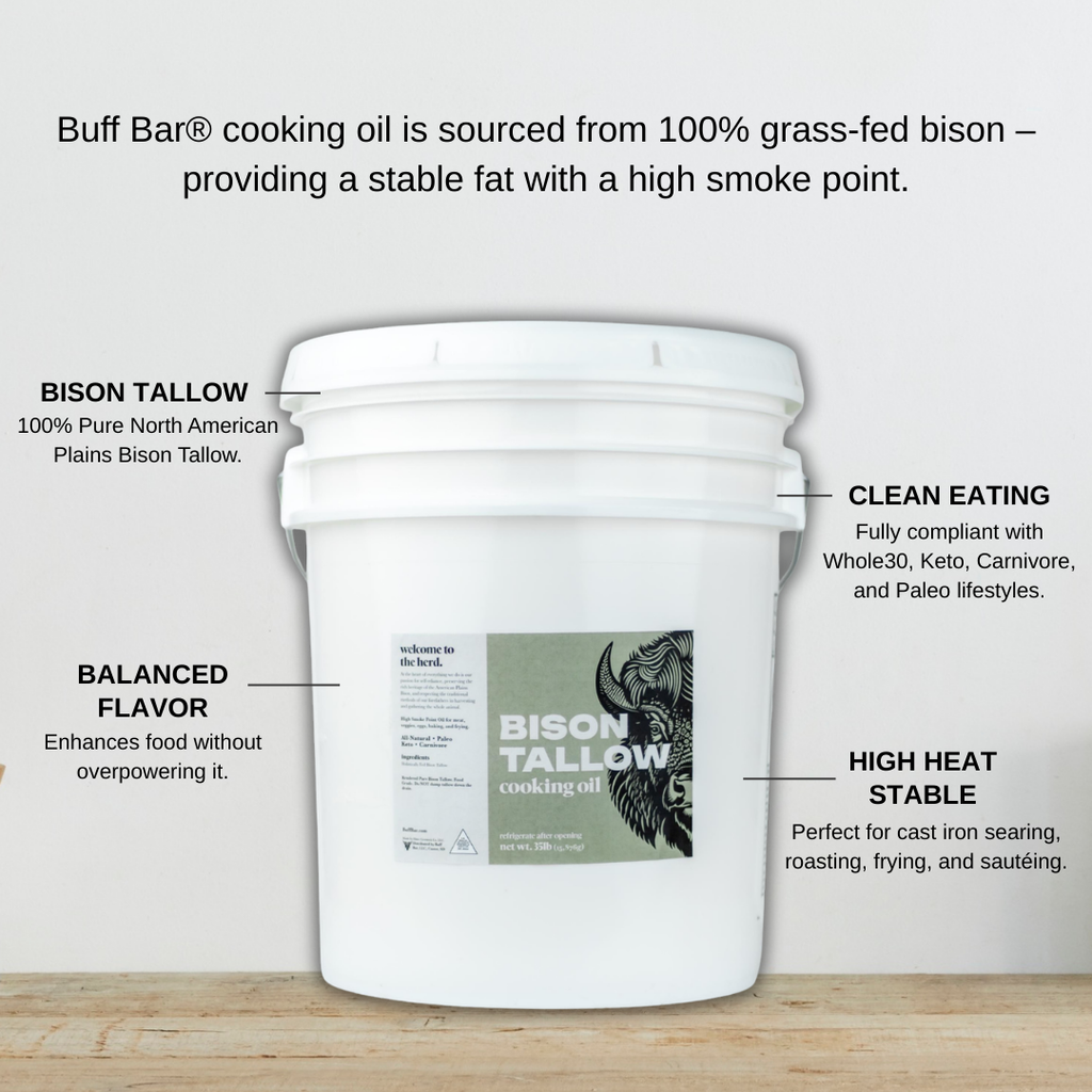 Edible Bison Tallow, 5 Gallon Bucket (food grade)