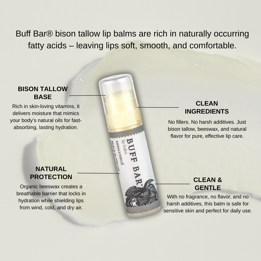 Bison Tallow Lip Balm - Unscented