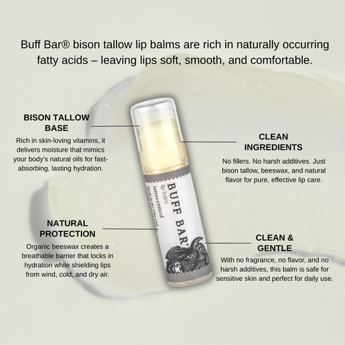 Bison Tallow Lip Balm - Unscented