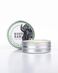 Buff Bar All-natural body balm in a tin and label featuring the Ponderosa Pine fragrance and the Buff Bar Bison illustration. The tin is on a white background.